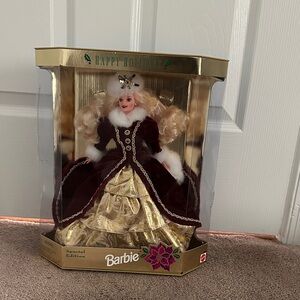 Hallmark 1996 Barbie Special Edition(Happy Holiday)  in Burgundy and Gold
